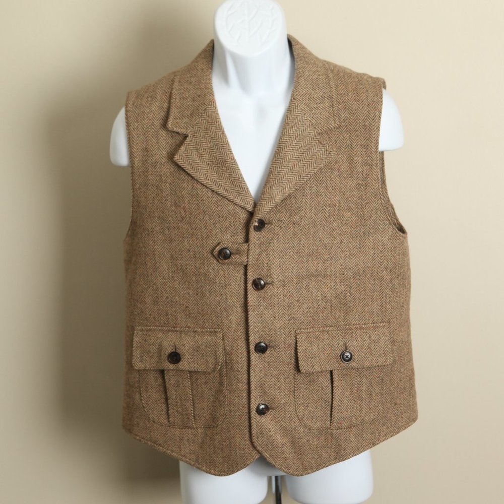 Orvis Brown Herringbone Wool Vest